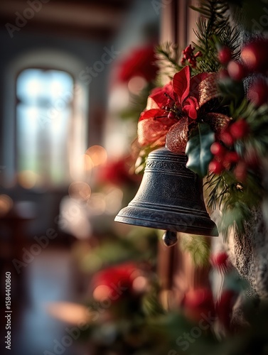 Christmas bell adorned with festive decor