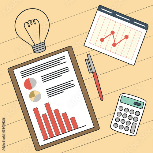 Office supplies on tabletop