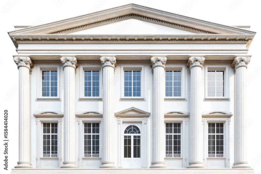 Classical architecture building facade isolated on a transparent background Classical architecture building facade isolated on a transparent background