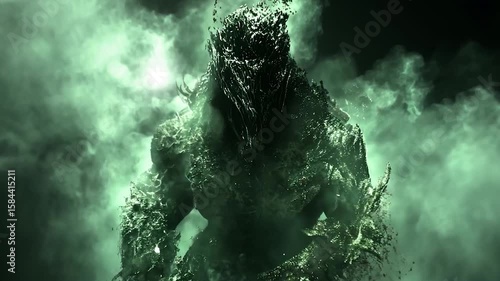 Massive grotesque creature in a toxic cloud