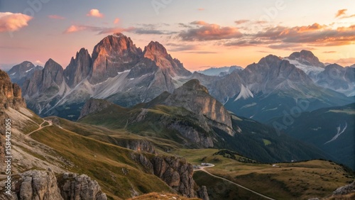 Sunset Over the Dolomites P...
