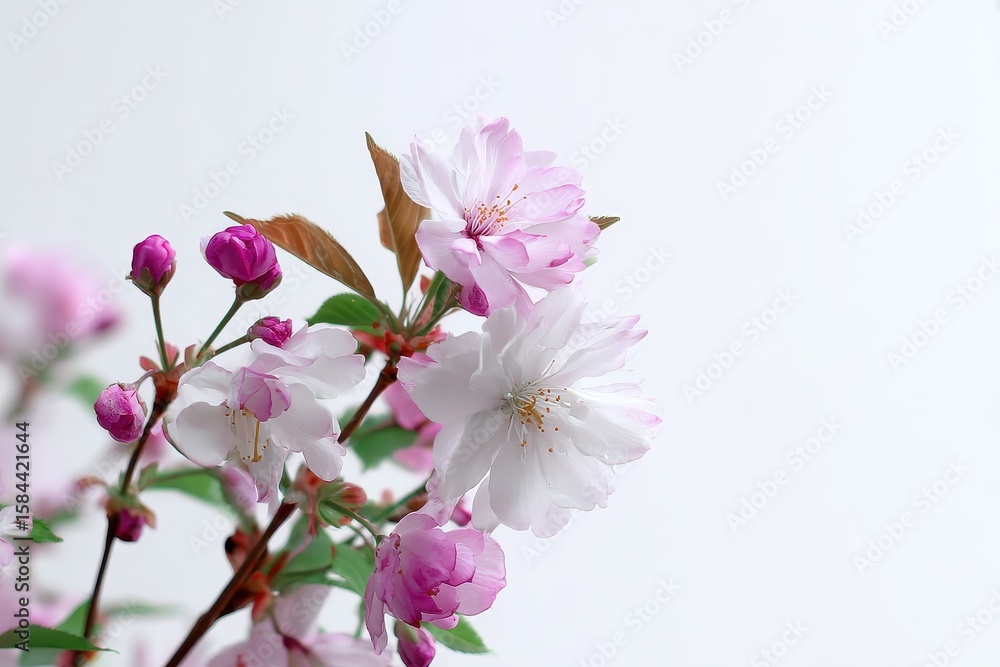 Obraz premium Blooms are appearing in the yard white background