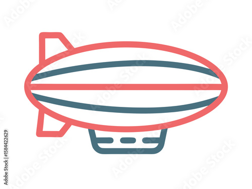 Simple Vector Illustration of a Blimp or Airship on White