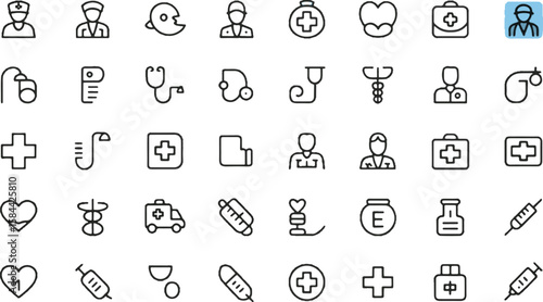 Medical health care symbols and icons vector