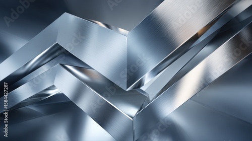 Wallpaper Mural Abstract metal shapes with light and shadow creates dynamic geometric composition Torontodigital.ca