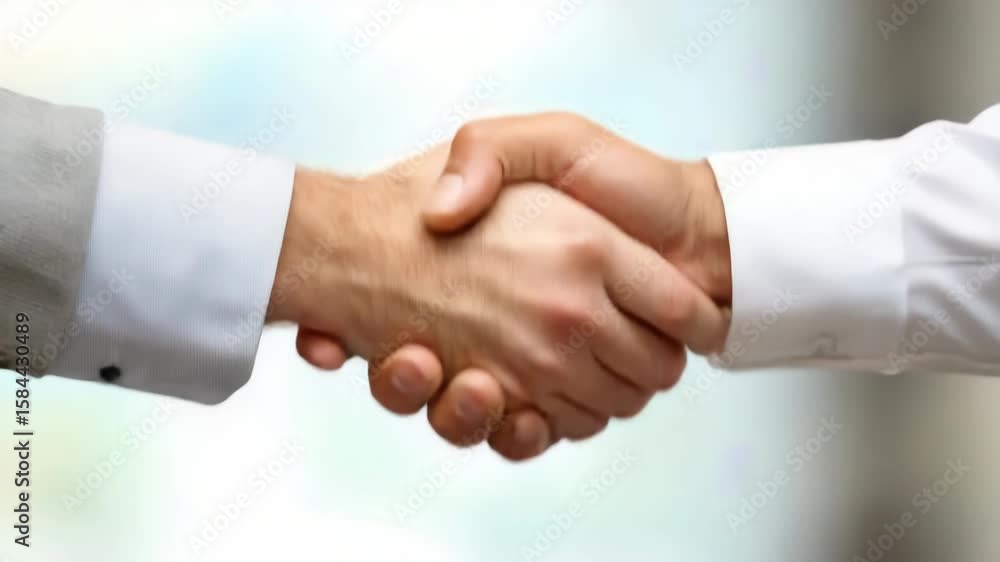 Two hands clasping each other in a professional handshake. Two hands clasping each other in a professional handshake.