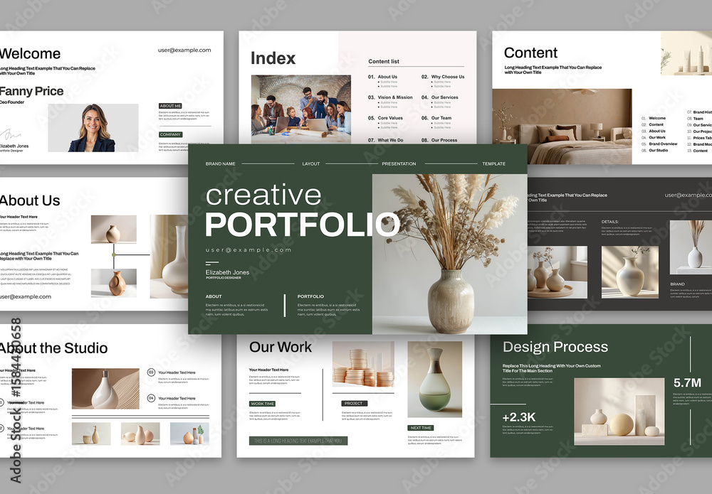 Podfolio Creative Design Portfolio Presentation Stock Template | Adobe Stock
