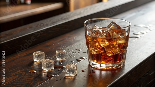 Whiskey Cola with Ice Cubes...