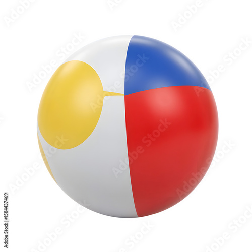Free Download Colorful Beach Ball with Glossy Panels on Transparent Background - GFXLoad