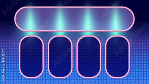 Retro Neon Game Show Stage Illustration
