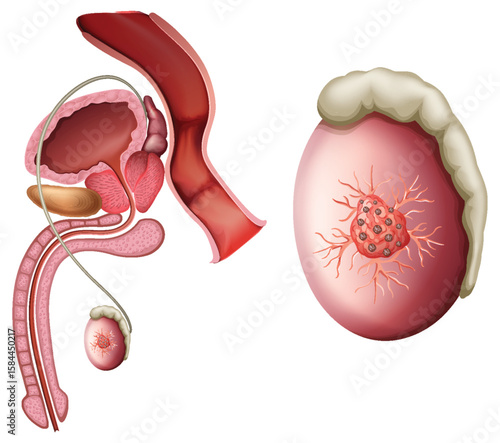 Detailed Male Reproductive System Vector Illustration