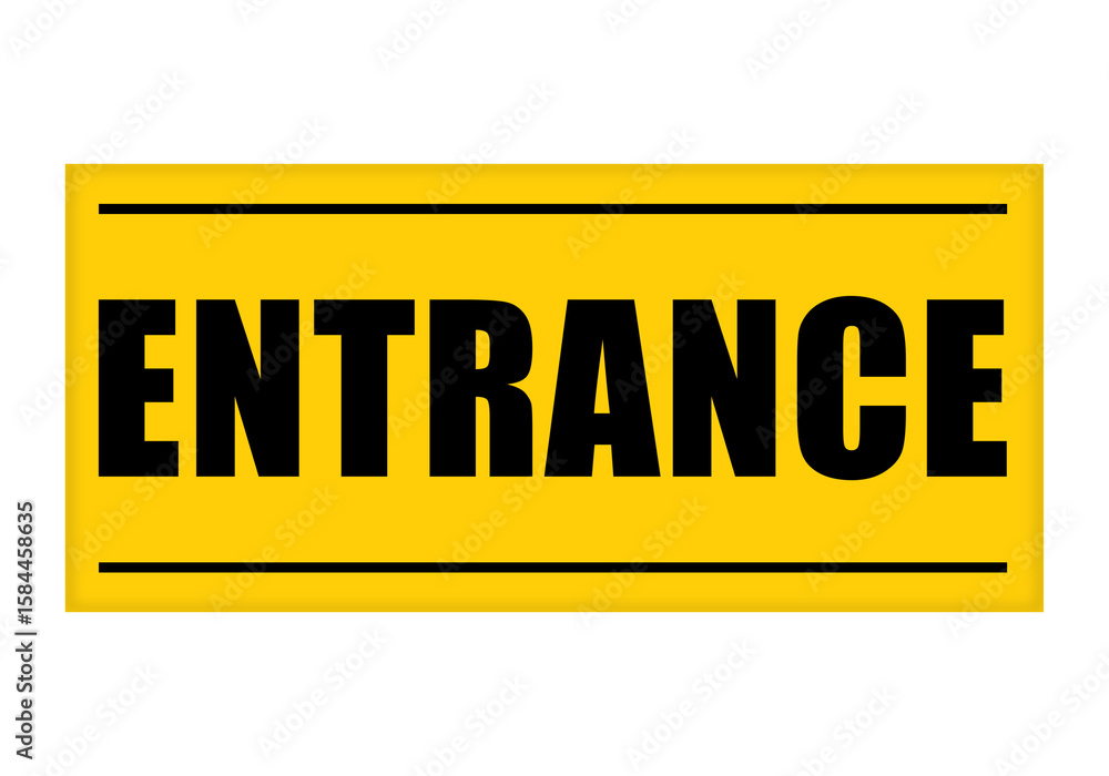 Yellow Entrance Sign – Business Door Display Template on Transparent Background Yellow Entrance Sign – Business Door Display Template on Transparent Background