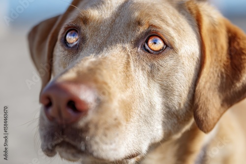 Wallpaper Mural Focused shot on the gaze of a tan adult Labrador retriever Torontodigital.ca