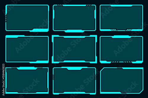 HUB futuristic geometric shape technology abstract frame design element