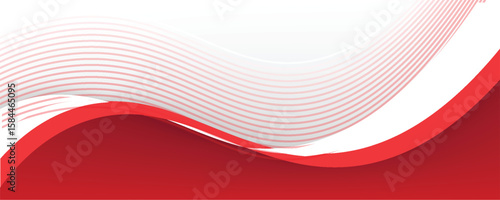 wavy red and white abstract vector background with copy space for text. indonesia national day