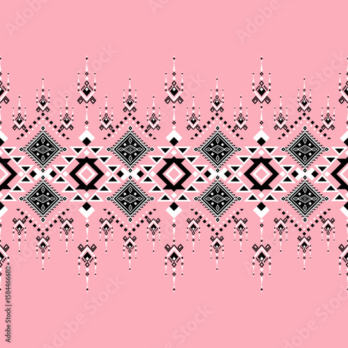 vector seamless pattern, seamless geometric pattern, absence, abstract, aesthetic, raditional Asian Wallpaper ,pink fabric