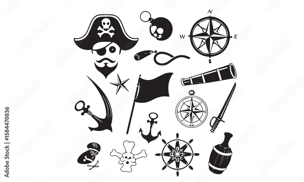 Fototapeta premium Pirate Icon Set