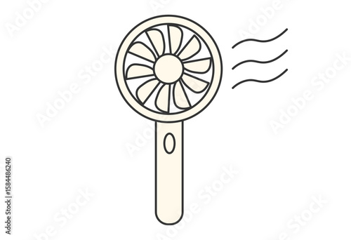 Handy Fan Illustration (Portable Fan for Summer Heat)

