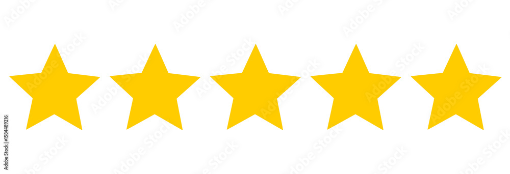 Gold star rating bar with five yellow stars. Transparent PNG for review badges, feedback ratings, score icons, and positive testimonial graphics Gold star rating bar with five yellow stars. Transparent PNG for review badges, feedback ratings, score icons, and positive testimonial graphics