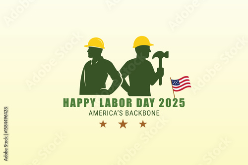 Happy Labor Day 2025 Worker Silhouette