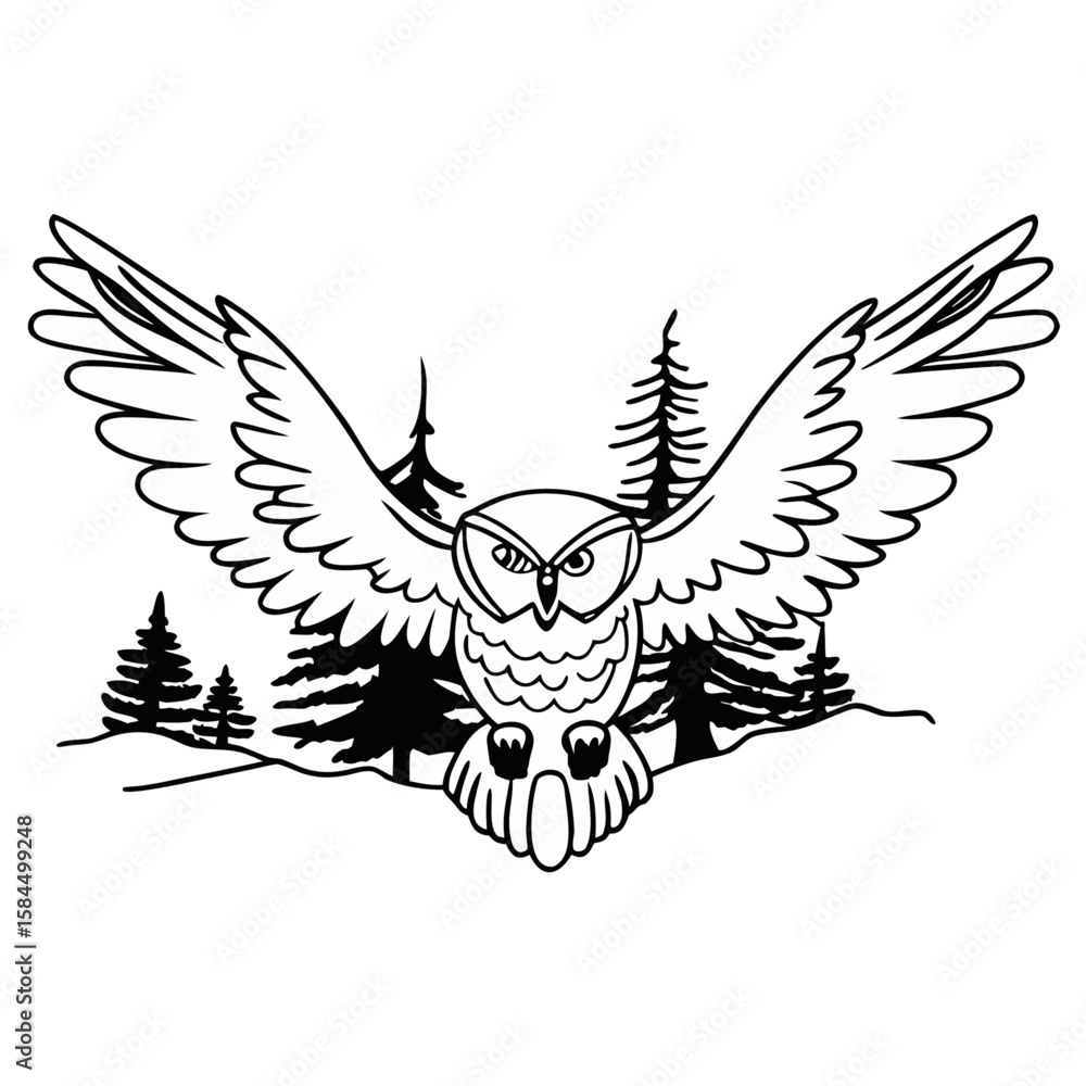 Obraz premium eagle owl vector illustration