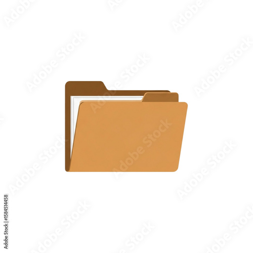 A simple illustration of a closed file folder, tan with brown tabs, suggesting organization and storage.