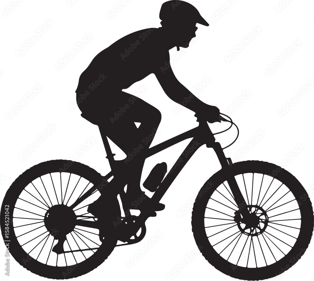 Obraz premium cycling silhouette vector illustration