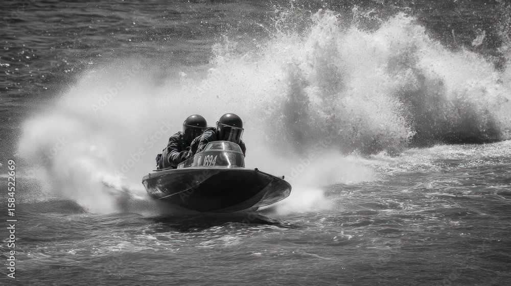 Fototapeta premium Antique hydroplane race