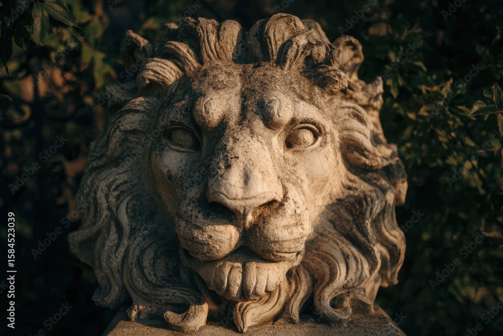 Rock sculpture of a lion Rock sculpture of a lion