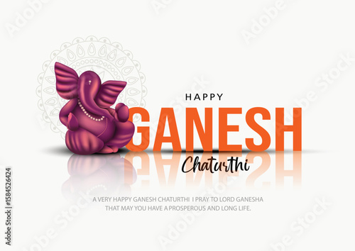 Lord Ganpati on Ganesh Chaturthi background. new abstract vector illustration design background