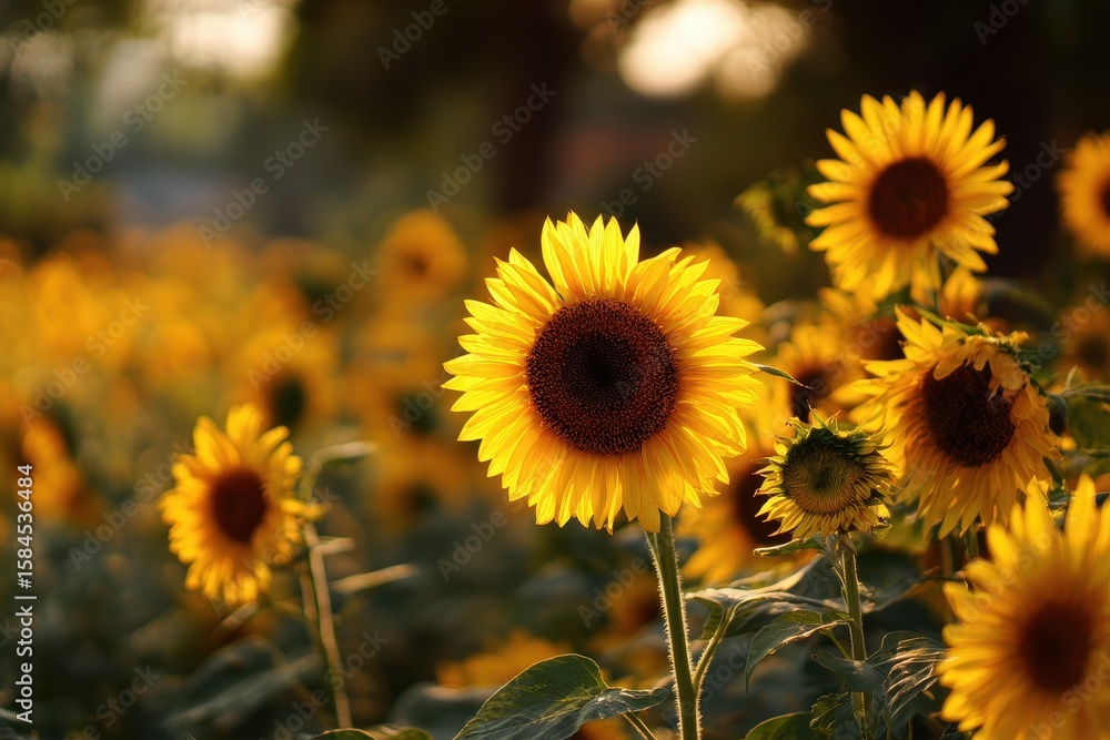 Obraz premium stunning sunflowers in the garden