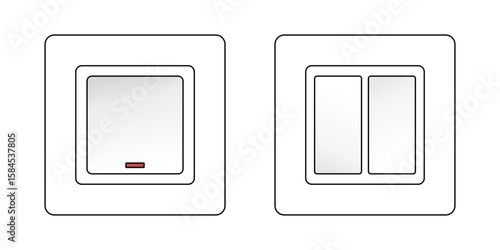 Electrical wall switches and outlet illustrations