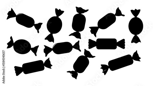 Candy silhouette vector, candy icon, vector illustration