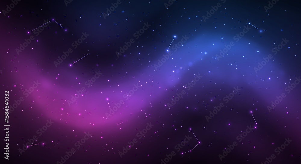 Obraz premium Cosmic tapestry with constellations ablaze