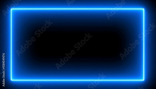 Neon blue rectangle frame (1)