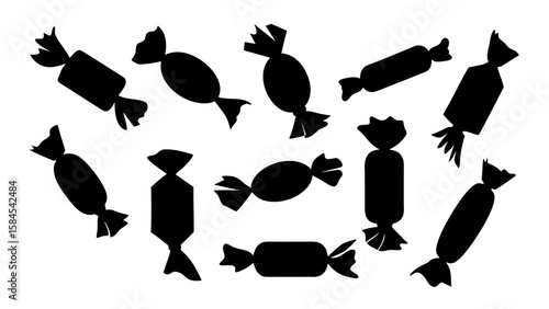 Candy silhouette vector, candy icon, vector illustration