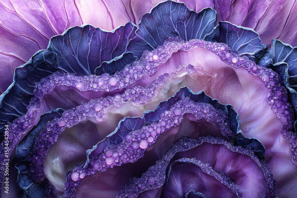 Obraz premium Close-up of vibrant purple cabbage.