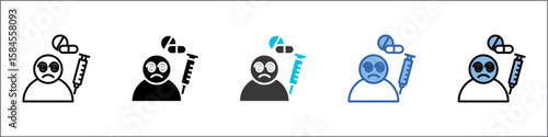 Subtance Abuse Icon Pack Multistyle Illustration