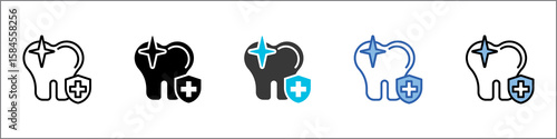 Dental Health Icon Pack Multistyle Illustration
