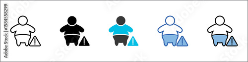 Obesity Prevention Icon Pack Multistyle Illustration