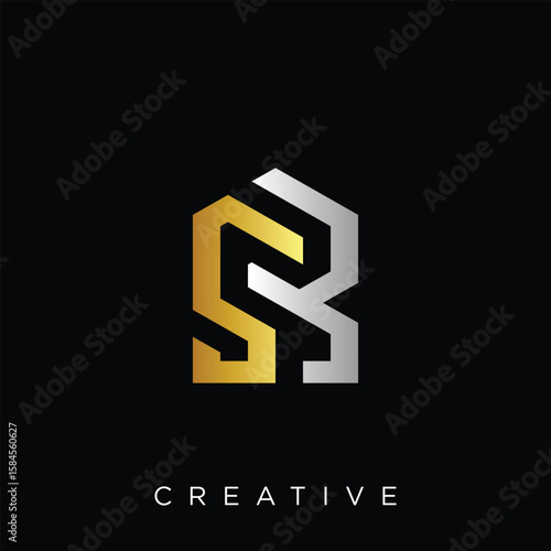 SR HOME Logo icon creative luxury elegant vector symbol company