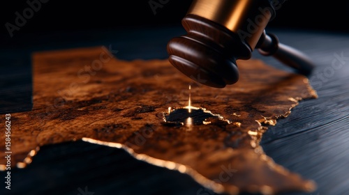 Judicial action on legal matters texas map law imagery courtroom environment close up view justice concept. Texas legal proceedings a courtroom perspective illustrating judicial process