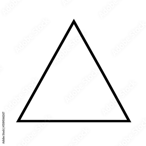 A simple line drawing of an isosceles triangle, where the base and height are equal in length, set against a white background