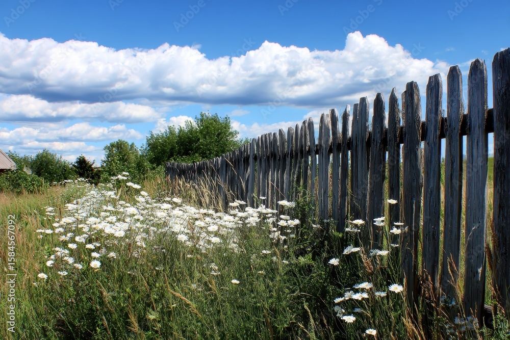 Fototapeta premium Warm afternoon Timber barrier