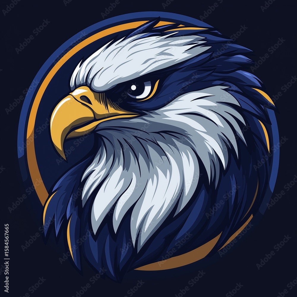Fototapeta premium Modern mascot logo of falcon for cyber players, video game teams, social networks.