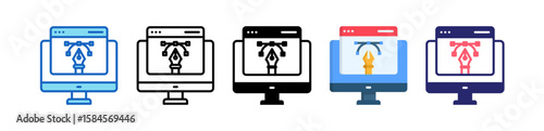 Design Multiple Style Icon Set Collection.  