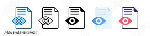 Document Multiple Style Icon Set Collection.  