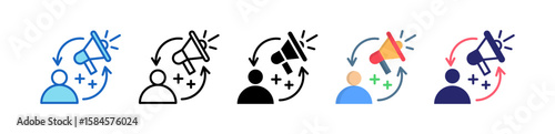 Remarketing Multiple Style Icon Set Collection.  