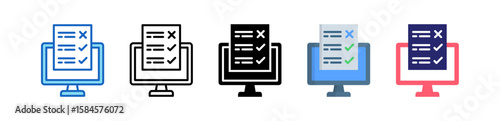Online Survey Multiple Style Icon Set Collection.  