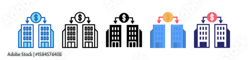 B2B Multiple Style Icon Set Collection.  